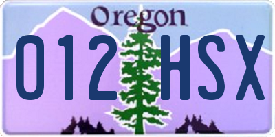 OR license plate 012HSX