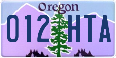 OR license plate 012HTA