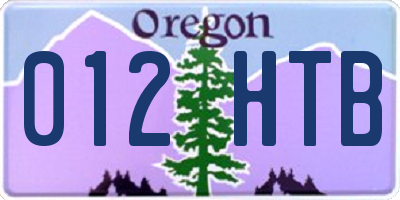 OR license plate 012HTB