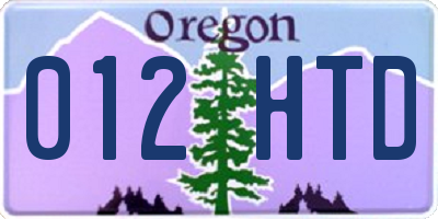 OR license plate 012HTD