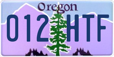OR license plate 012HTF
