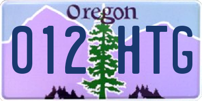 OR license plate 012HTG