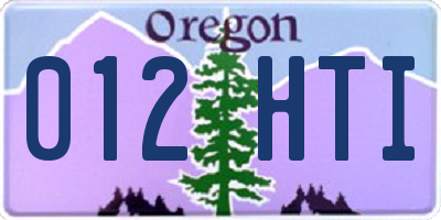 OR license plate 012HTI