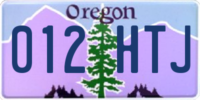 OR license plate 012HTJ
