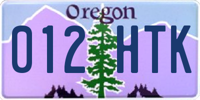 OR license plate 012HTK