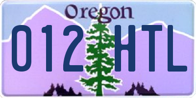 OR license plate 012HTL