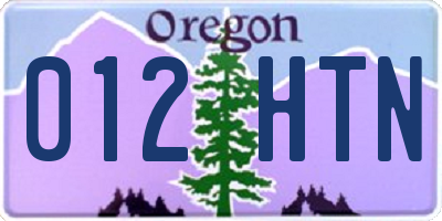 OR license plate 012HTN
