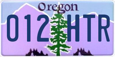 OR license plate 012HTR