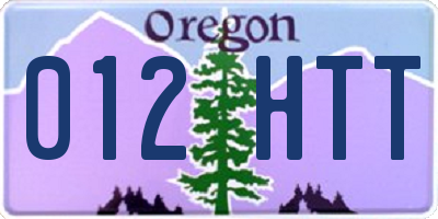 OR license plate 012HTT
