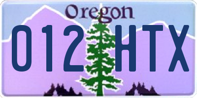 OR license plate 012HTX