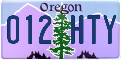 OR license plate 012HTY