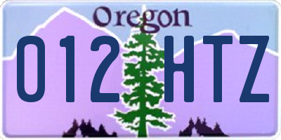 OR license plate 012HTZ