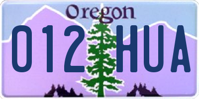 OR license plate 012HUA