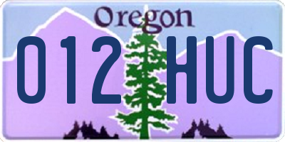 OR license plate 012HUC