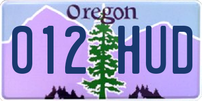 OR license plate 012HUD