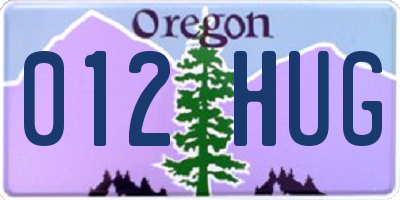 OR license plate 012HUG