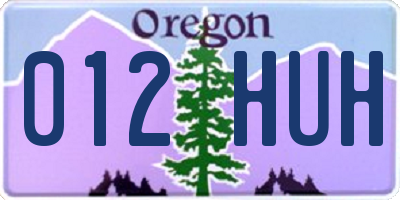 OR license plate 012HUH