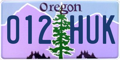 OR license plate 012HUK