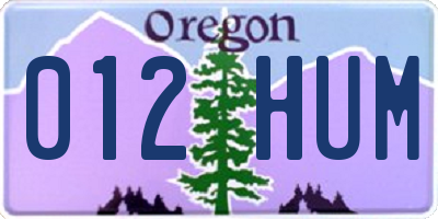 OR license plate 012HUM