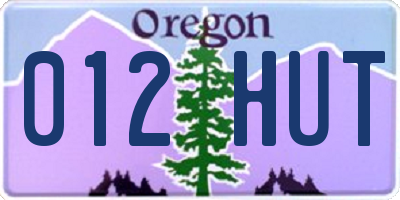 OR license plate 012HUT