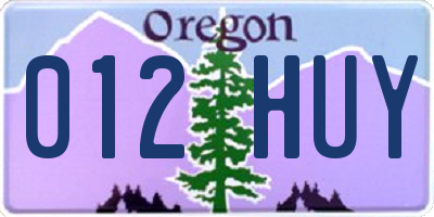 OR license plate 012HUY