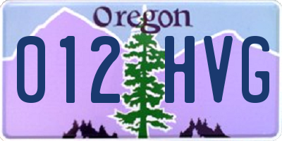 OR license plate 012HVG