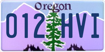 OR license plate 012HVI