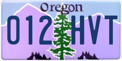 OR license plate 012HVT