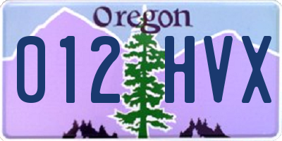 OR license plate 012HVX