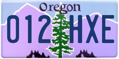OR license plate 012HXE