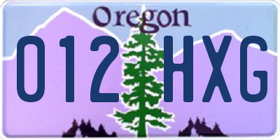 OR license plate 012HXG