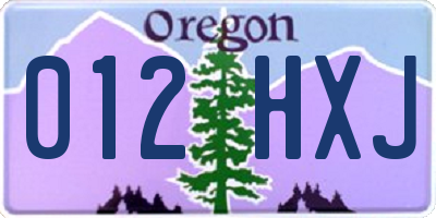 OR license plate 012HXJ