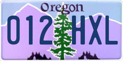 OR license plate 012HXL