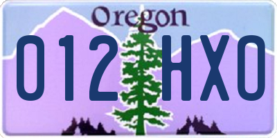 OR license plate 012HXO