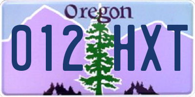OR license plate 012HXT