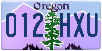 OR license plate 012HXU