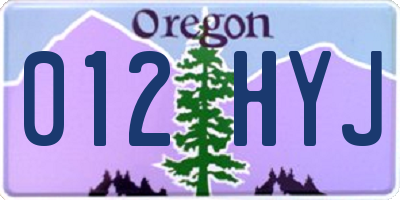 OR license plate 012HYJ