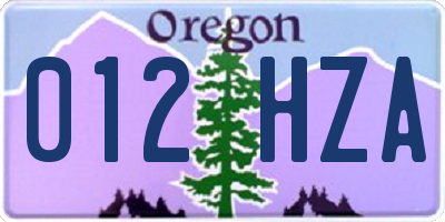 OR license plate 012HZA