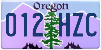 OR license plate 012HZC