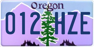 OR license plate 012HZE