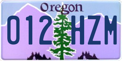 OR license plate 012HZM