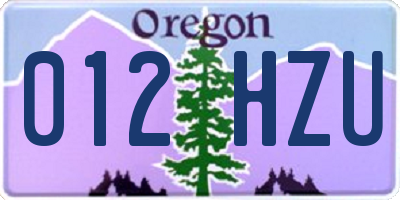 OR license plate 012HZU