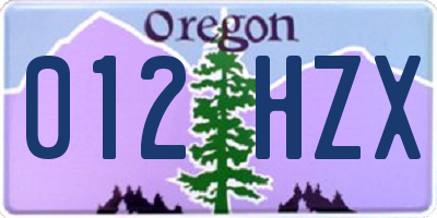 OR license plate 012HZX