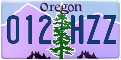 OR license plate 012HZZ