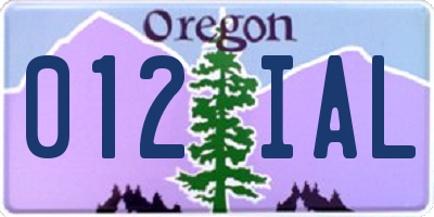 OR license plate 012IAL