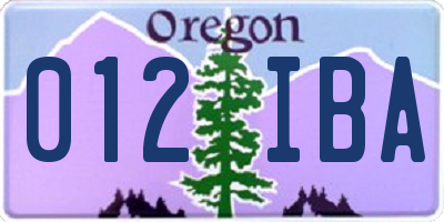 OR license plate 012IBA