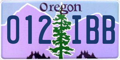 OR license plate 012IBB