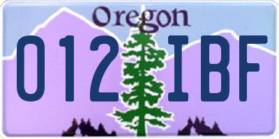 OR license plate 012IBF