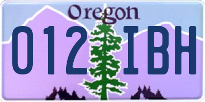OR license plate 012IBH