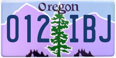 OR license plate 012IBJ